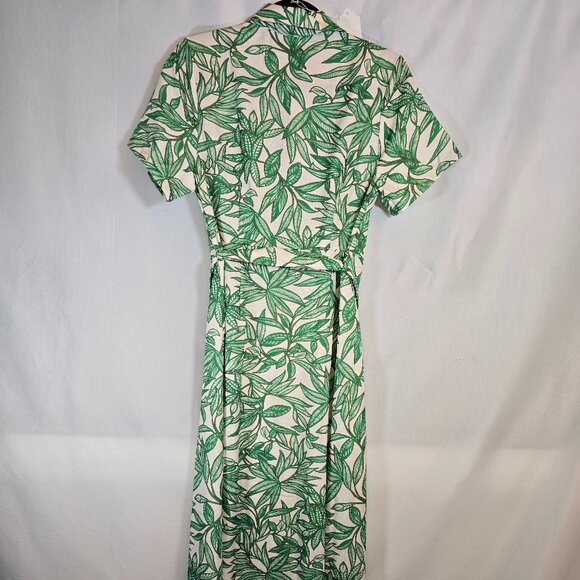 Green Leafy long Dress - Picture 3 of 4